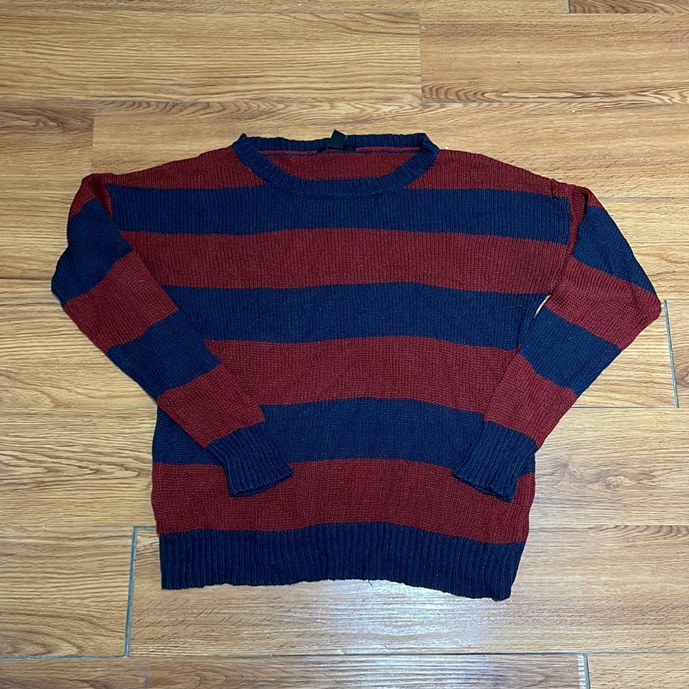 Navy and Red Striped Sweater